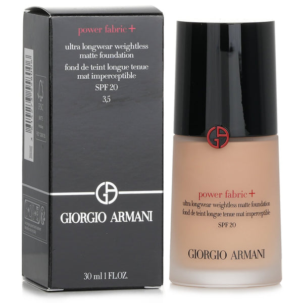 ジョルジオ アルマーニ  Power Fabric+ Ultra Longwear Weightless Matte Foundation SPF 20 - # 3.5   30ml/1oz