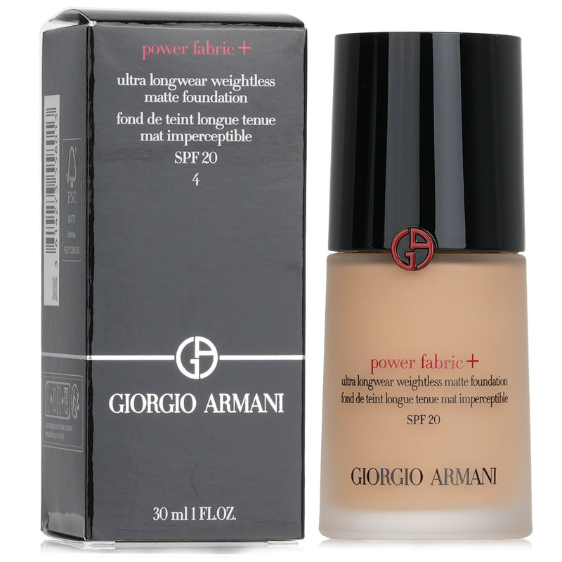 ジョルジオ アルマーニ  Power Fabric+ Ultra Longwear Weightless Matte Foundation SPF 20 - # 4   30ml/1oz