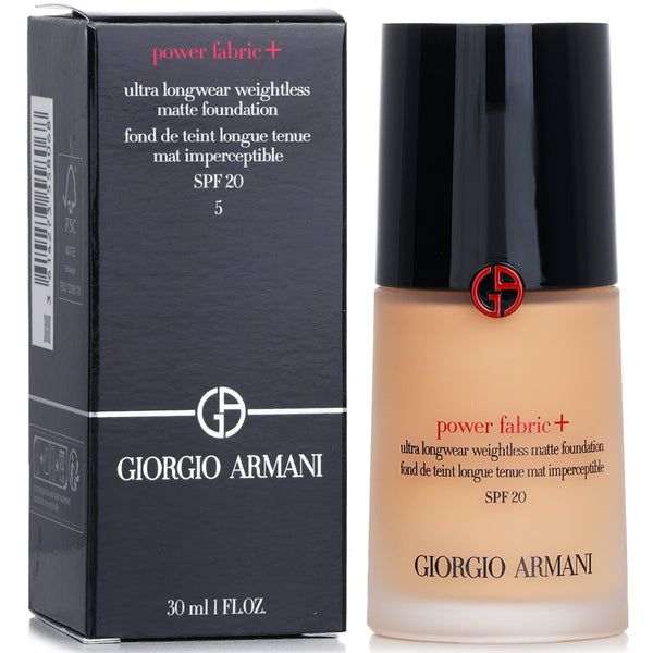 ジョルジオ アルマーニ  Power Fabric+ Ultra Longwear Weightless Matte Foundation SPF 20 - # 5   30ml/1oz