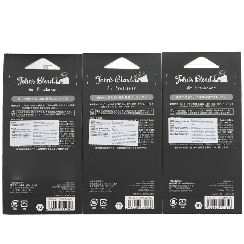 John's Blend  Air Freshener - Lime & Basil   3pcs