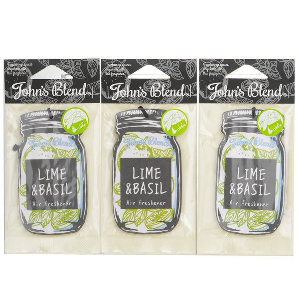 John's Blend  Air Freshener - Lime & Basil   3pcs
