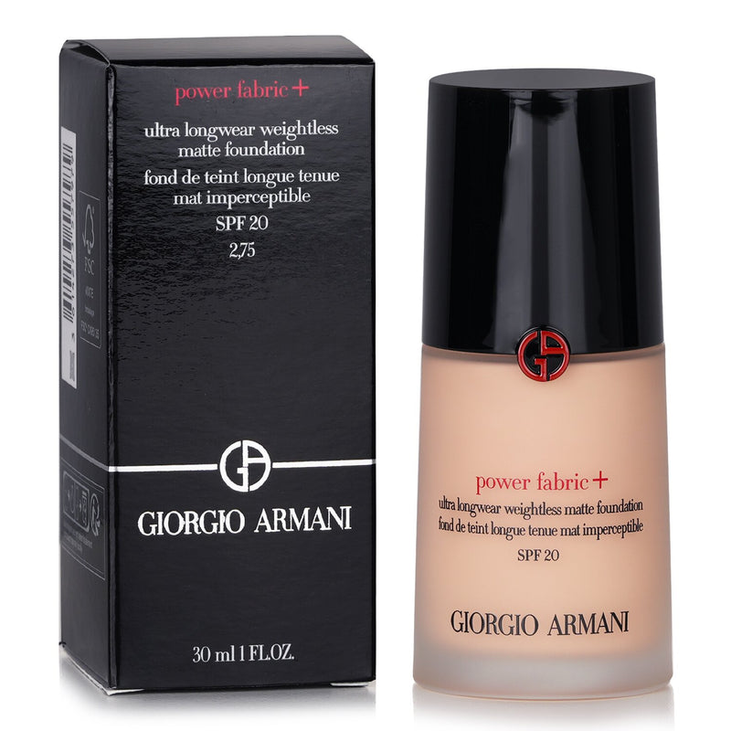 ジョルジオ アルマーニ  Power Fabric+ Ultra Longwear Weightless Matte Foundation SPF 20 - # 2.75   30ml/1oz