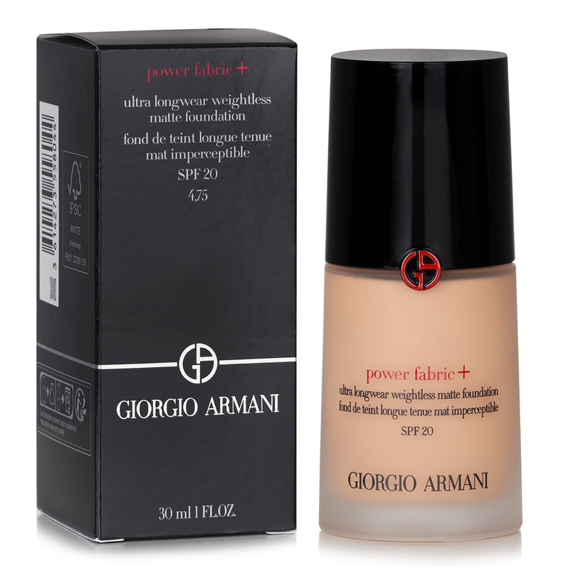 ジョルジオ アルマーニ  Power Fabric+ Ultra Longwear Weightless Matte Foundation SPF 20 - # 4.75   30ml/1oz