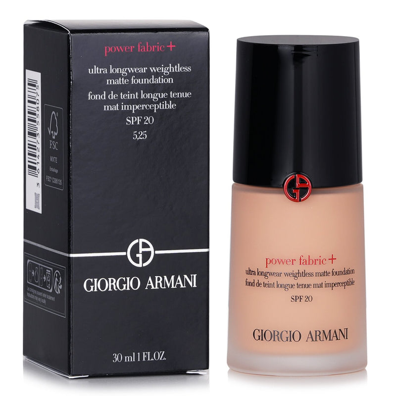 ジョルジオ アルマーニ  Power Fabric+ Ultra Longwear Weightless Matte Foundation SPF 20 - # 5.25   30ml/1oz