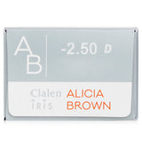 Clalen  1 Day Iris Alicia Brown Color Contact Lenses -2.50   30pcs