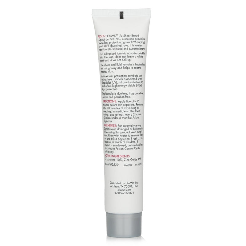エルタMD  UV Sheer Broad-Spectrum SPF 50+ Sunscreen (For Face and Body)   85ml/3oz