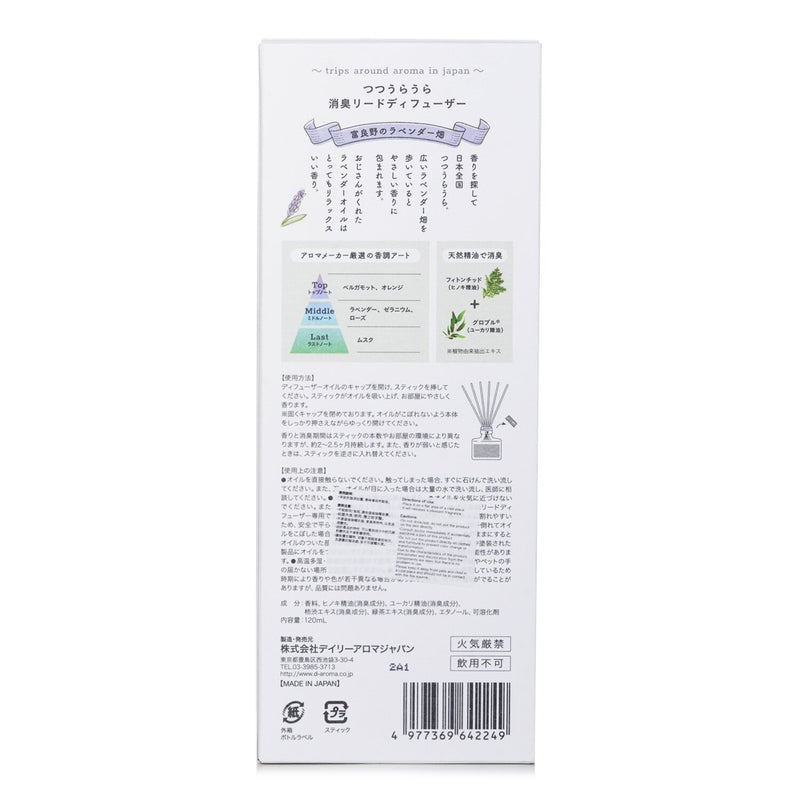 Daily Aroma Japan  Tsutsu Uraura Deodorant Reed Diffuser - Lavender   120ml