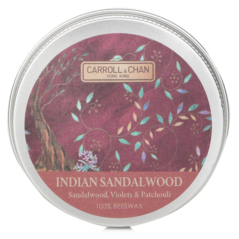 キャンドル・キャロル&チャン  100% Beeswax Mini Tin Candle - # Indian Sandalwood (Sandalwood, Violets & Patchouli)   1pcs