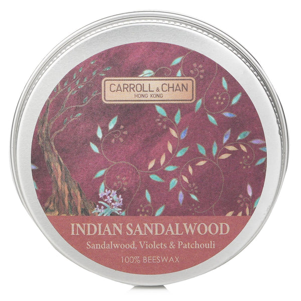 キャンドル・キャロル&チャン  100% Beeswax Mini Tin Candle - # Indian Sandalwood (Sandalwood, Violets & Patchouli)   1pcs