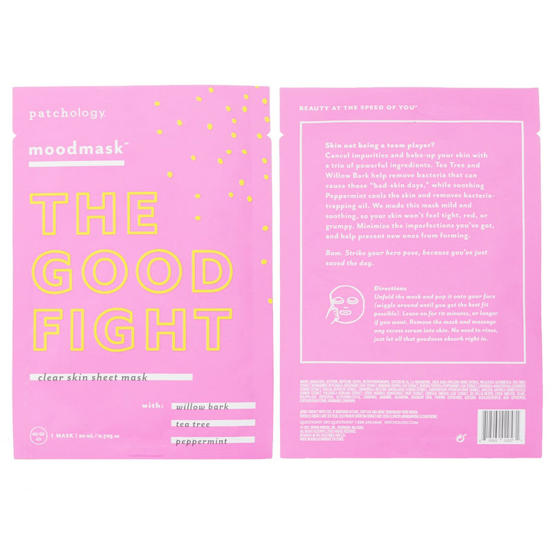 パッチオロジー  Moodmask The Good Fight Clear Skin Sheet Mask   20ml/0.705oz