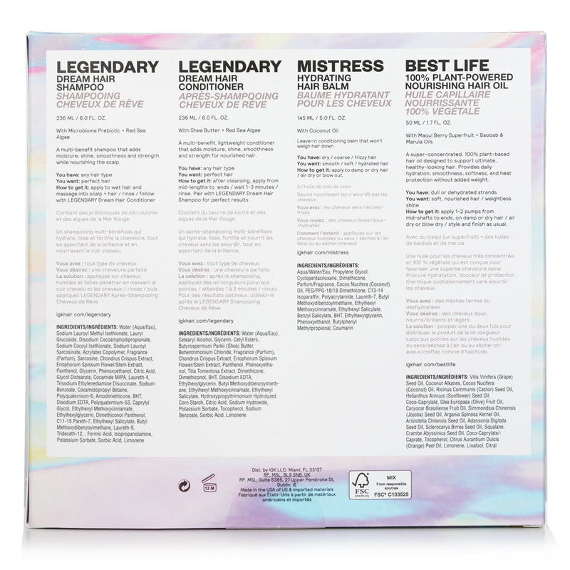 IGK  Live Your Best Life - Shampoo, Conditioner, Hair Balm, Hair Oil   Set