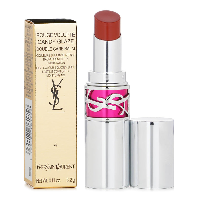 イヴサンローラン  Rouge Volupte Candy Glaze Double Care Balm - # 4 Nude Pleasure   3.2g/0.11oz