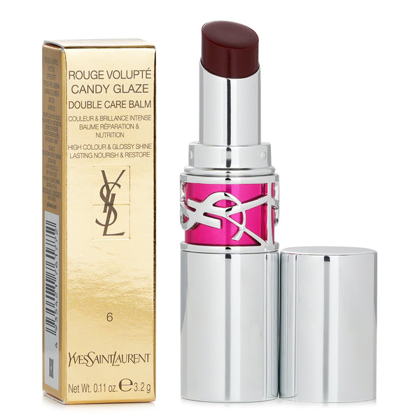イヴサンローラン  Rouge Volupte Candy Glaze Double Care Balm - # 6 Burgundy Temptation   3.2g/0.11oz