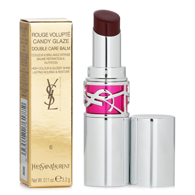 イヴサンローラン  Rouge Volupte Candy Glaze Double Care Balm - # 6 Burgundy Temptation   3.2g/0.11oz