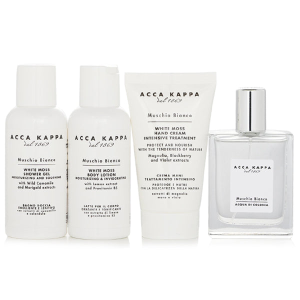 アッカカッパ  White Moss Gift Set: 1x Eau De Cologne Spray 50ml, 1x Shower Gel 100ml, 1x Body Lotion 100ml, 1x Hand Cream 75ml   4pcs