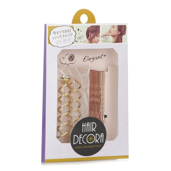 ラッキートレンディ  Cute Hairpin Set (Pink And Gold Combination)   1pc