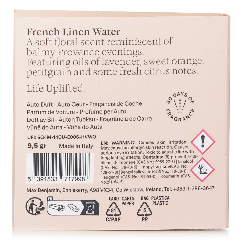 マックス ベンジャミン  Car Fragrance Refill - French Linen Water   1pc