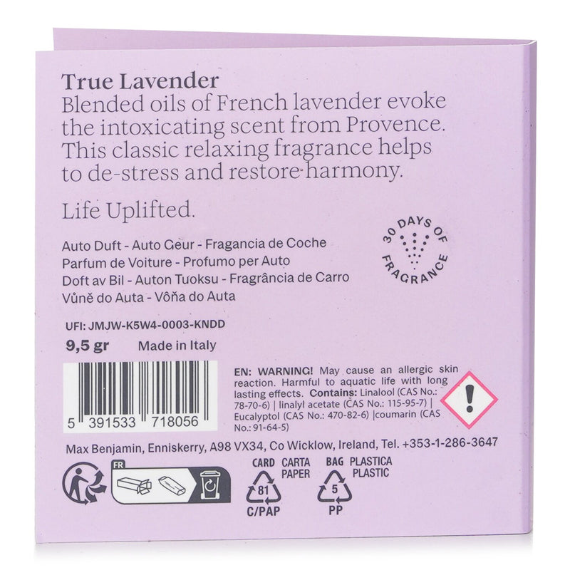 マックス ベンジャミン  Car Fragrance Refill - True Lavender   1pc