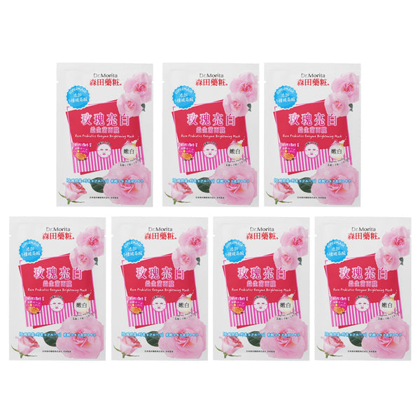 森田薬粧(ドクターモリタ)  Rose Probiotics Enzyme Brightening Mask   7pcs