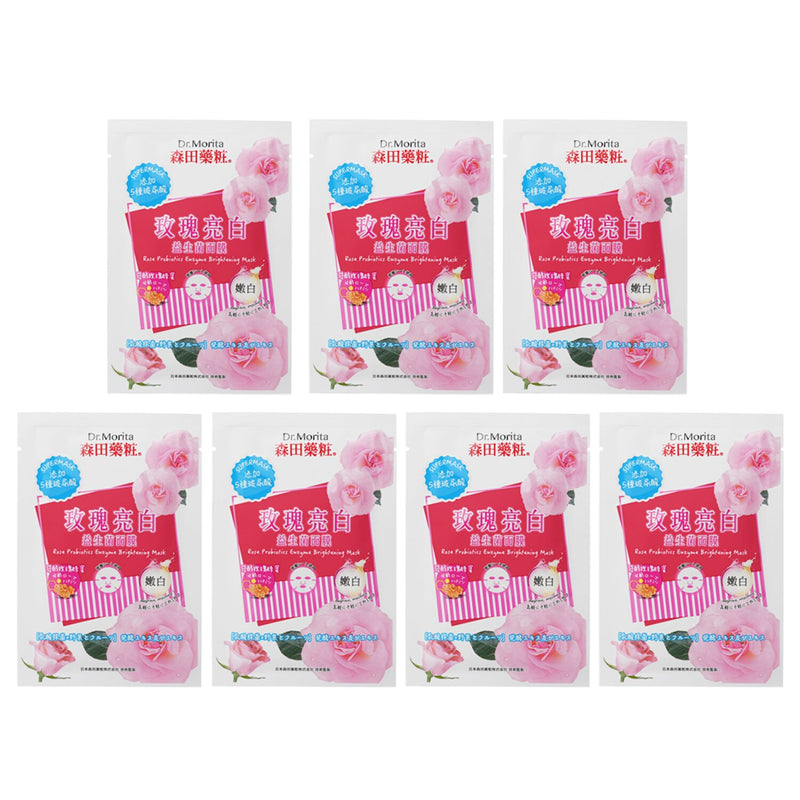 森田薬粧(ドクターモリタ)  Rose Probiotics Enzyme Brightening Mask   7pcs