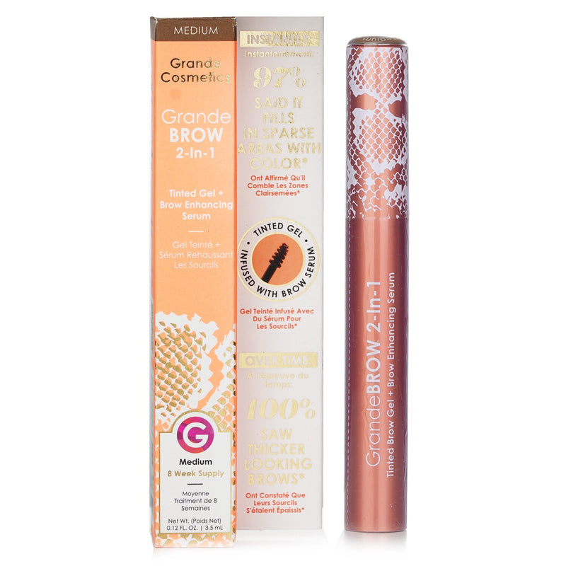 グランデコスメティクス (グランデラッシュ)  GrandeBROW 2 in 1 Tinted Brow Gel + Brow Enhancing Serum - # Medium   3.5ml/0.12oz