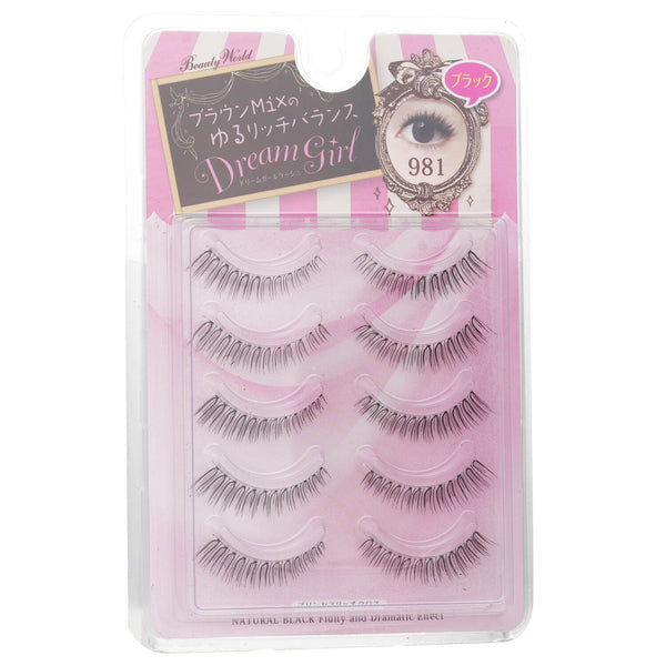 ビューティーワールド  Dream Girl Nylon Eyelash - # 981 Black   5pairs