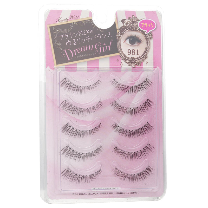 ビューティーワールド  Dream Girl Nylon Eyelash - # 981 Black   5pairs