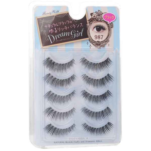 ビューティーワールド  Dream Girl Nylon Eyelash - # 987 Natural Black   5pairs