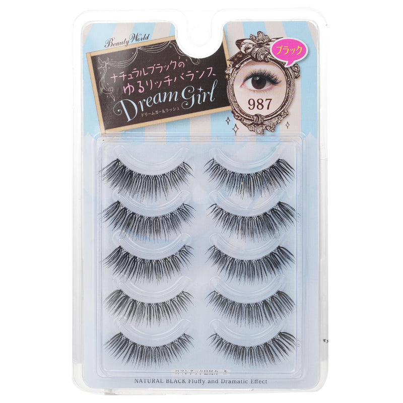 ビューティーワールド  Dream Girl Nylon Eyelash - # 987 Natural Black   5pairs