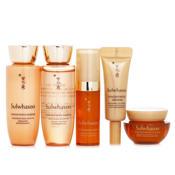 ソルファス  Concentrated Ginseng Anti Aging Set: Renewing Water EX 25ml+Emulsion EX 25ml+Serum 5ml+Cream EX 5ml+Cream EX Classic 5ml(Random Packaging)   5pcs
