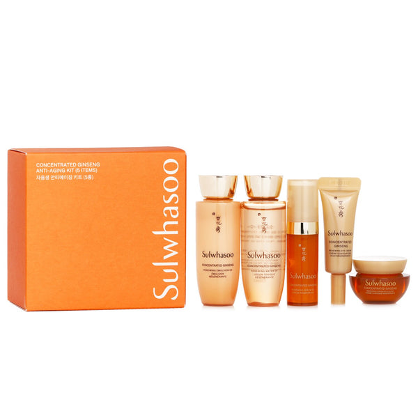 ソルファス  Concentrated Ginseng Anti Aging Set: Renewing Water EX 25ml+Emulsion EX 25ml+Serum 5ml+Cream EX 5ml+Cream EX Classic 5ml(Random Packaging)   5pcs