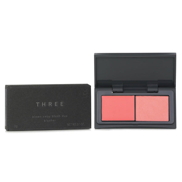 スリー THREE  Blown Away Blush Duo - # 02 Sunshine Dancer   3g/0.01oz