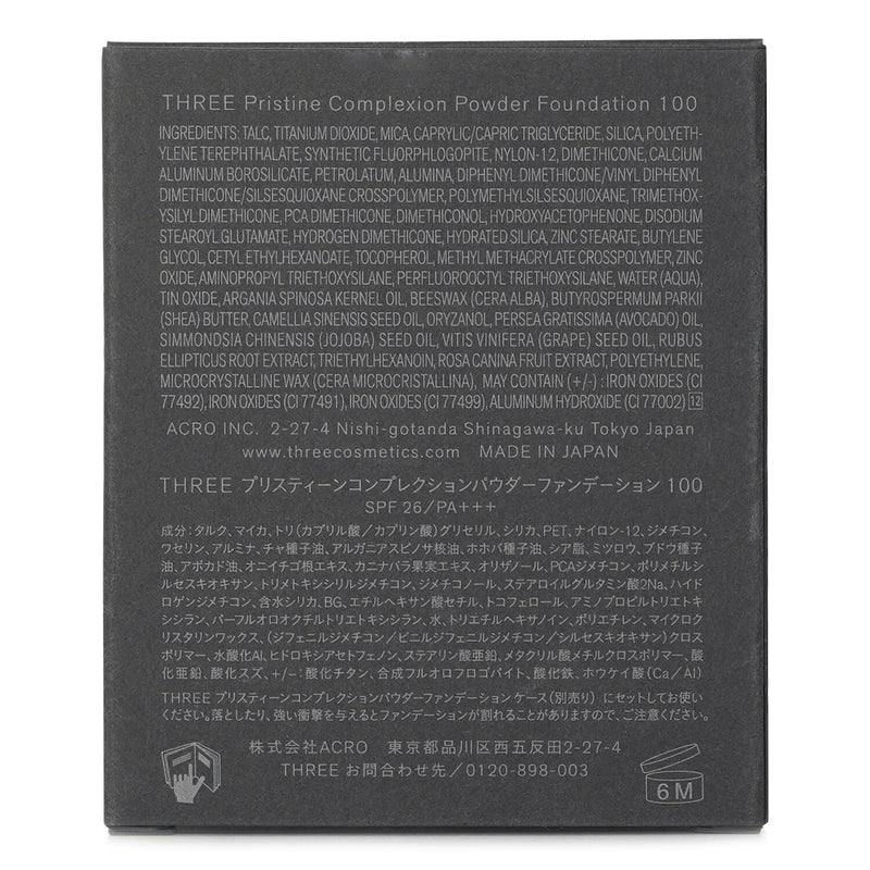 スリー THREE  Pristine Complexion Powder Foundation SPF 26 - # 100   12g/0.42oz