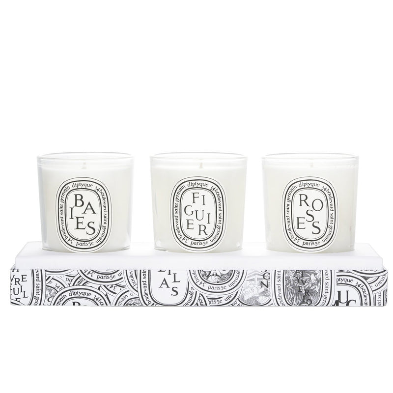 ディプティック  Scented Mini Candle Discovery Set: Baies, Figuier, Roses   70g x3pcs