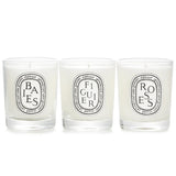 ディプティック  Scented Mini Candle Discovery Set: Baies, Figuier, Roses   70g x3pcs