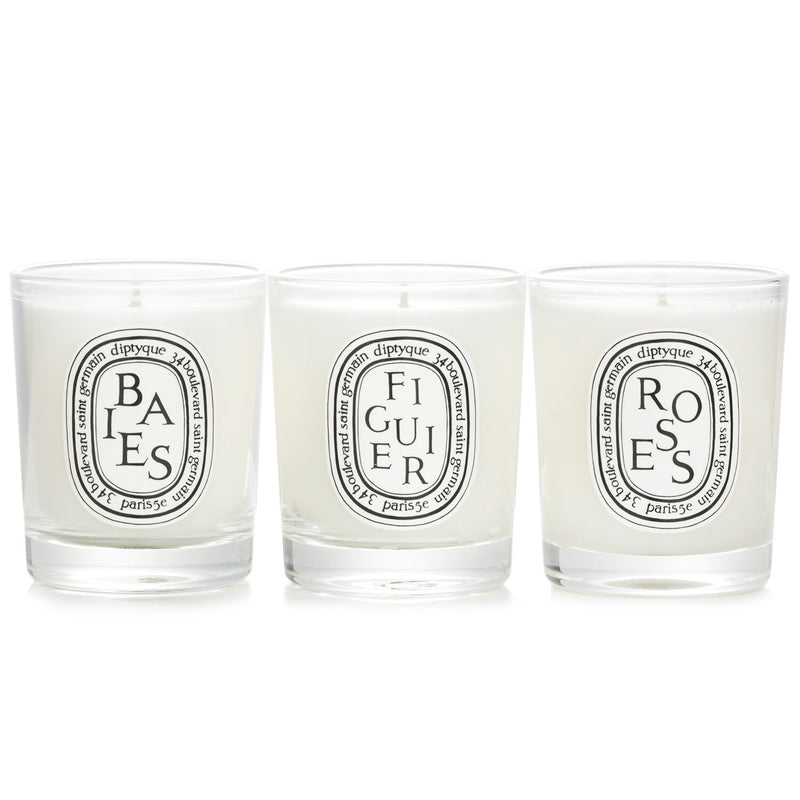 ディプティック  Scented Mini Candle Discovery Set: Baies, Figuier, Roses   70g x3pcs