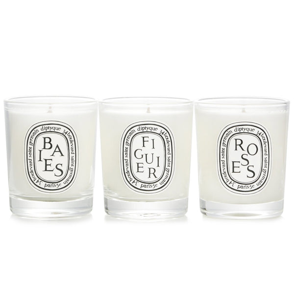 ディプティック  Scented Mini Candle Discovery Set: Baies, Figuier, Roses   70g x3pcs