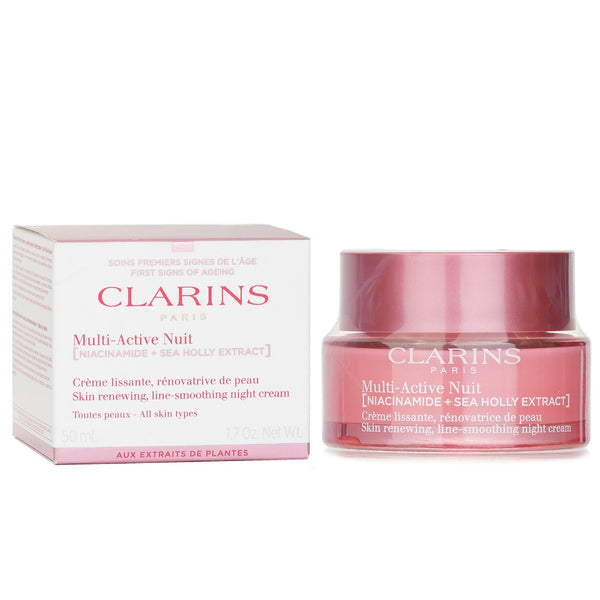 クラランス  Multi-Active Nuit (Niacinamide + Sea Holly Extract) Skin Renewing Line-Smoothing Night Cream All Skin Types   50ml/1.7oz