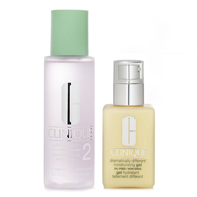 クリニーク  Dramatically Different Set 2: Moisturising Gel & Clarifying Lotion 2 - Combination Oily to Oily   2pcs