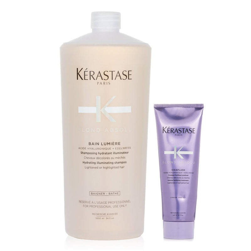 ケラスターゼ  Blond Absolu Set 2: Shampoo & Fortifying Treatment (Lightened or Highlighted Hair)   2pcs