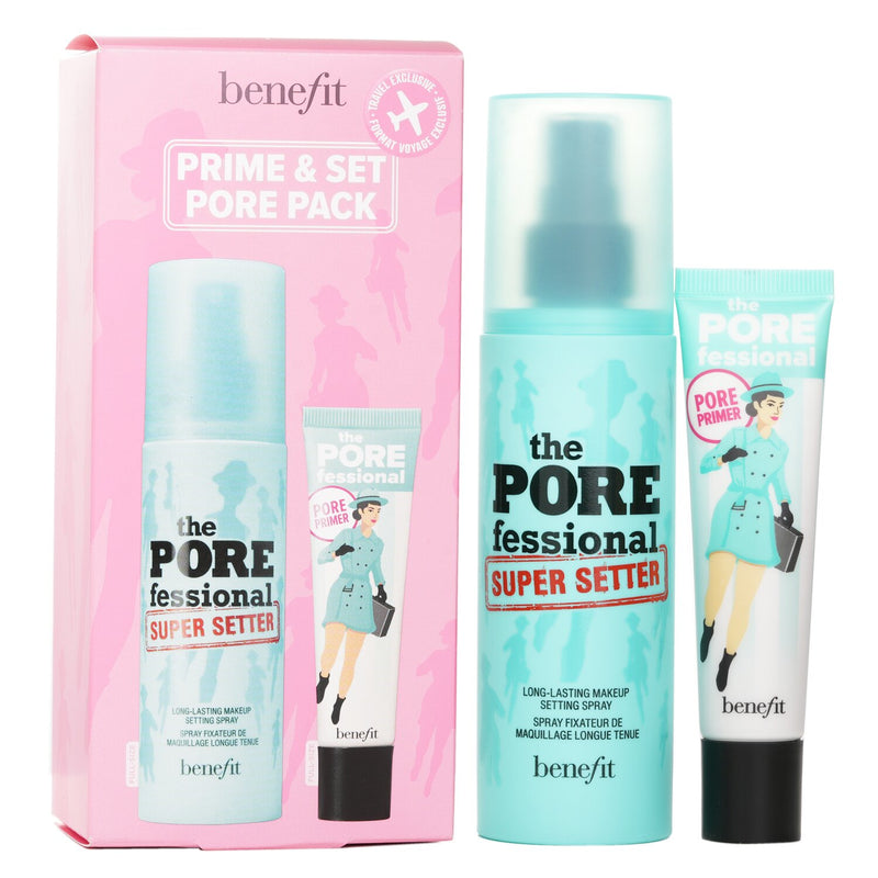 ベネフィット  Prime & Set Pore Pack: The Porefessional Smoothing Face Primer + Super Setter Long Lasting Makeup Setting Spray   2pcs