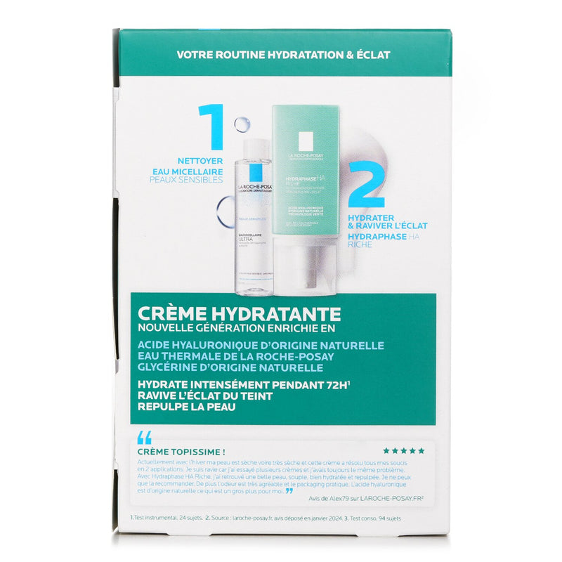 ラロッシュポゼ  Votre Routine Hydatation & Eclat Set: Hydraphase HA Riche Moisturizing  Cream 50ml + Micellar Water 50ml   2pcs