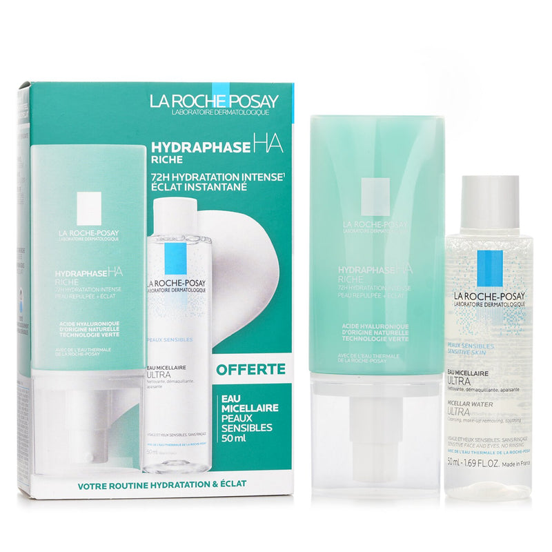 ラロッシュポゼ  Votre Routine Hydatation & Eclat Set: Hydraphase HA Riche Moisturizing  Cream 50ml + Micellar Water 50ml   2pcs
