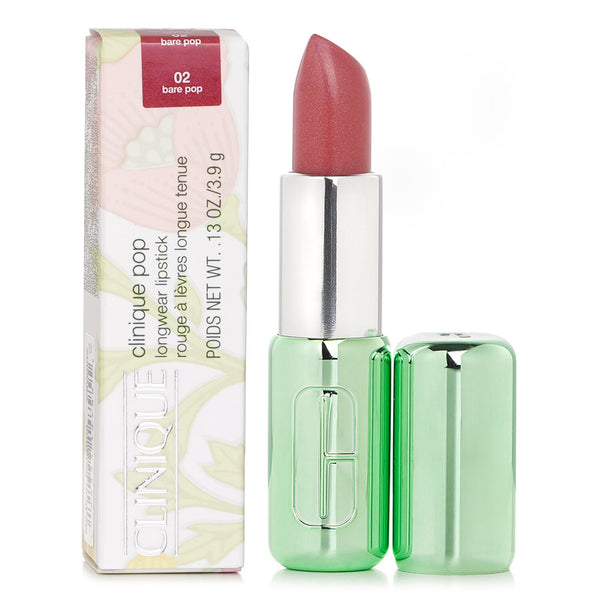 クリニーク  Pop Longwear Lipstick Shine - # 02 Bare Pop   3.9g/0.13oz