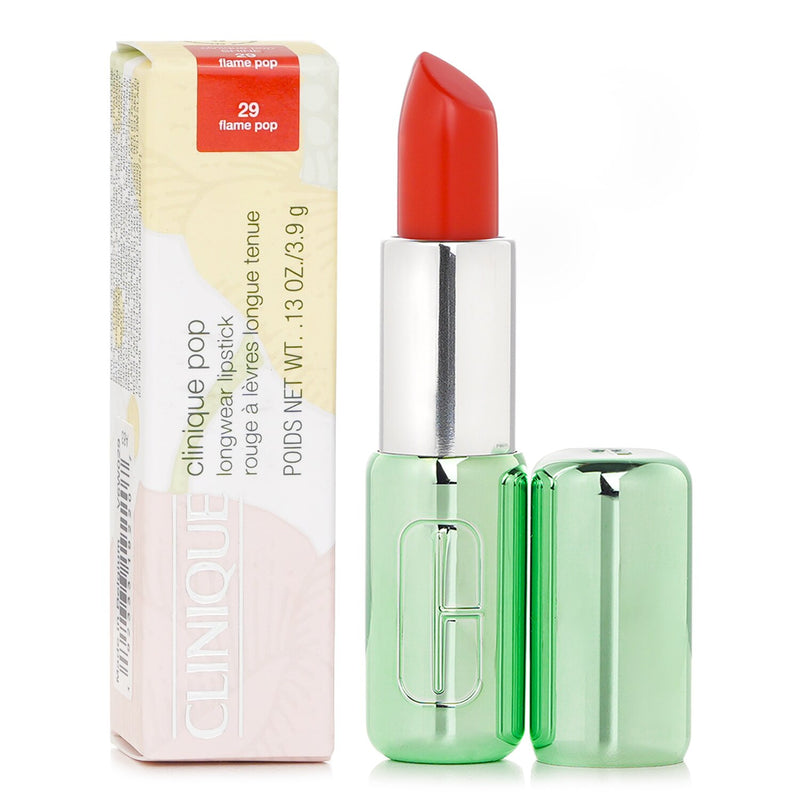 クリニーク  Pop Longwear Lipstick Shine - # 29 Flame Pop   3.9g/0.13oz