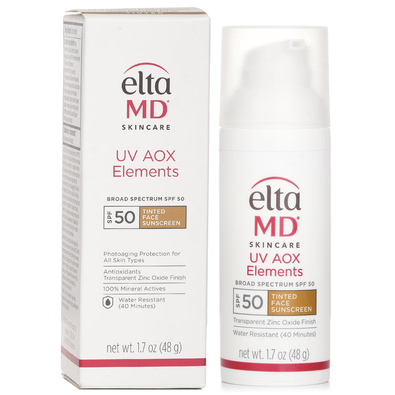 エルタMD  UV AOX Elements Tinted Mineral Face Sunscreen SPF 50   48g/1.7oz