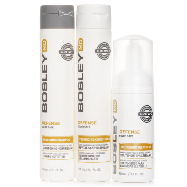 ボスリー  MD BosDefense Color Safe Starter Kit: Nourishing Shampoo 5.1oz+Volumizing Conditioner 5.1oz+Leave In Treatment 3.4oz   3pcs