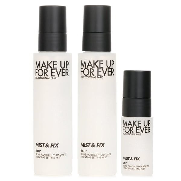 メイクアップフォーエバー  Mist & Fix Make Up Setting Spray Travel Set: Mist & Fix 100ml x 2 + Mist & Fix 30ml   3pcs