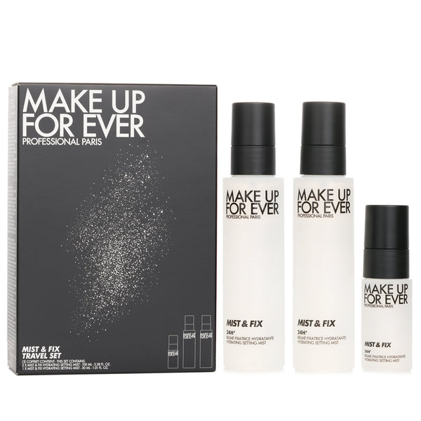 メイクアップフォーエバー  Mist & Fix Make Up Setting Spray Travel Set: Mist & Fix 100ml x 2 + Mist & Fix 30ml   3pcs