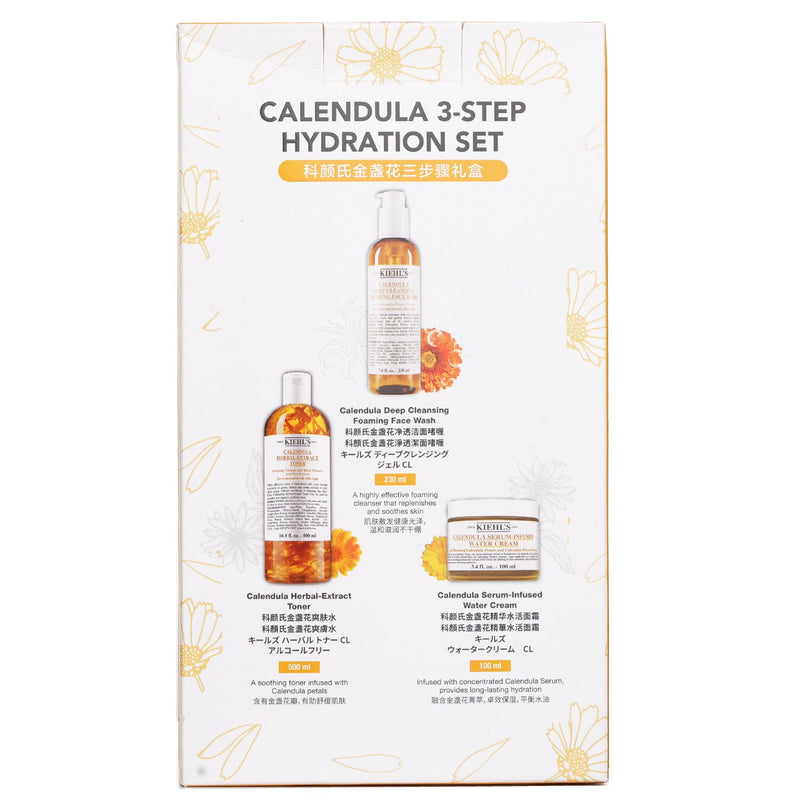 キールズ  Calendula 3 Step Hydration Set: Face Wash 230ml + Toner 500ml + Water Cream 100ml   3pcs